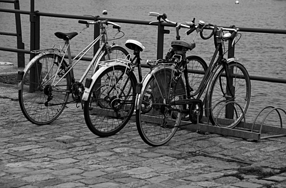 bikes on the sidewalk