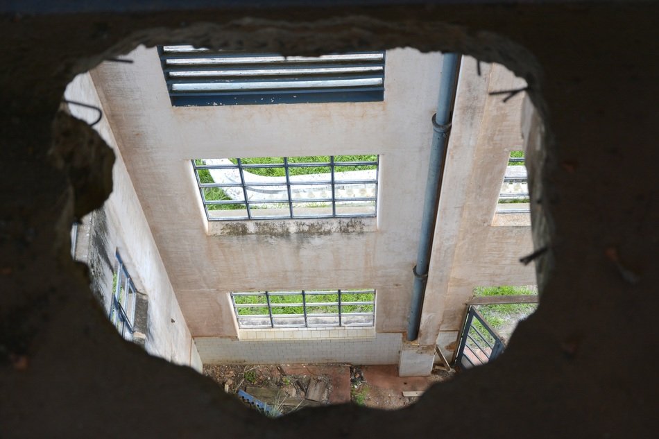 a hole in the ceiling of the house