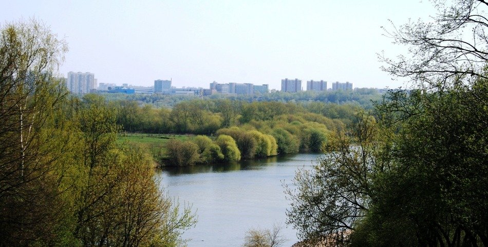 moscow river in springtime