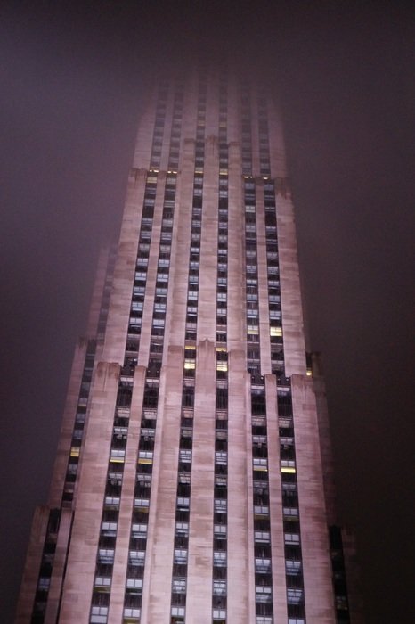 new york skyscraper in pink
