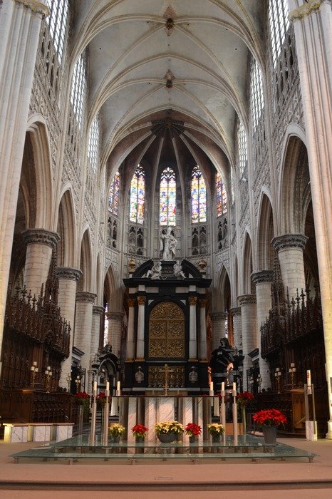 High vaults and altar of the church