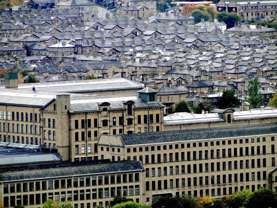 panorama of the village of workers in England