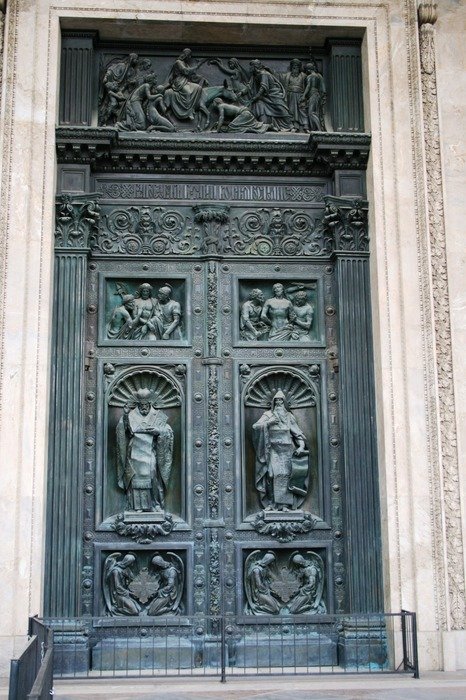 tall wooden door