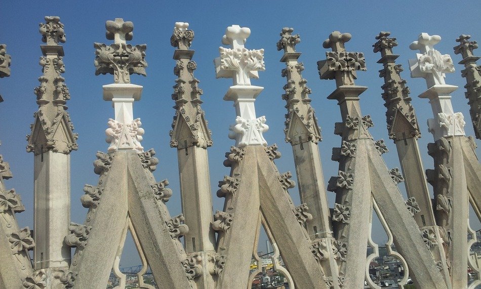 antique architecture on the cathedral
