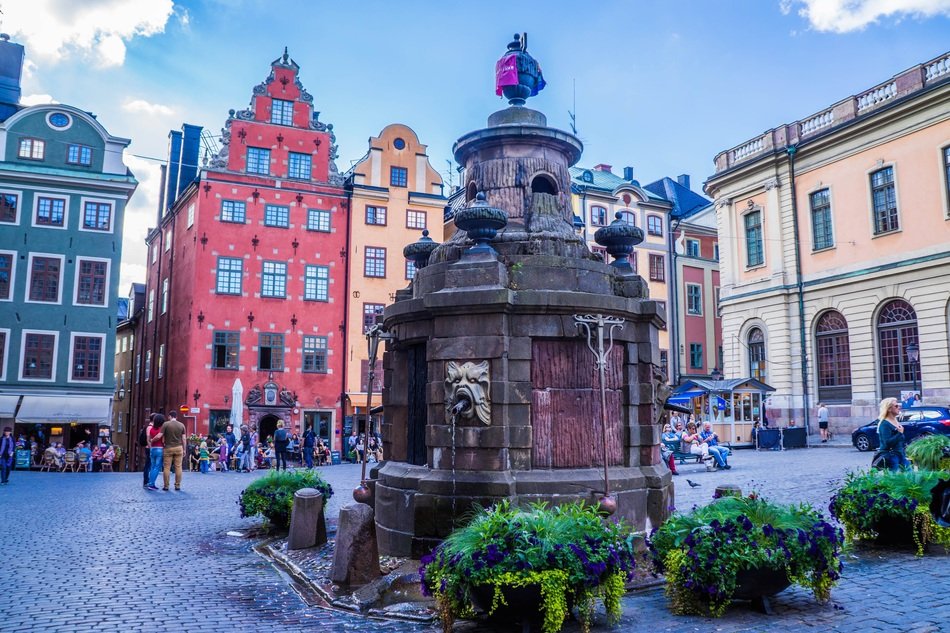 Fountain in the square of Stockholm