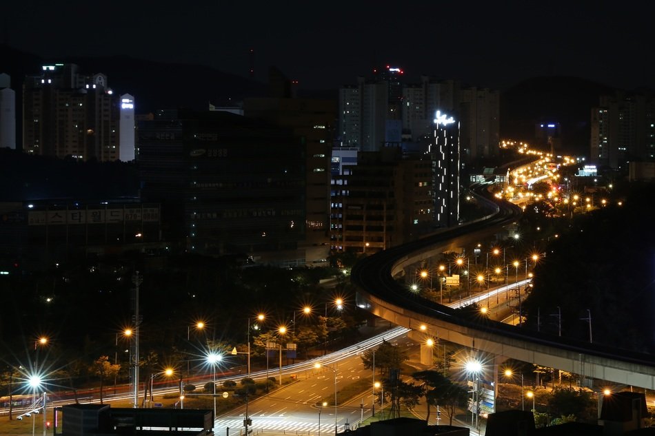 night view on the city