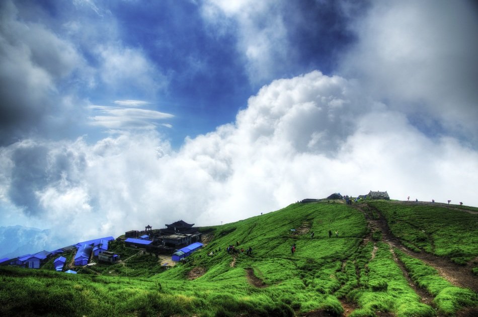 sunny sky with clouds over wugongshan