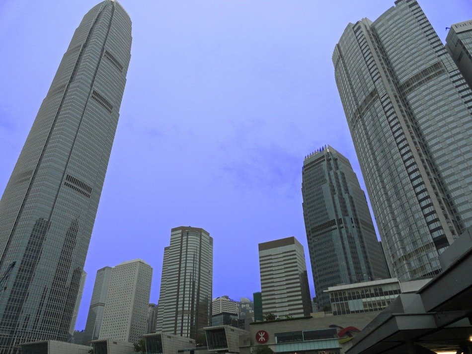 panorama of skyscrapers in hong kong