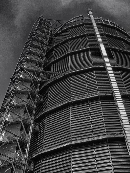 tower in oberhausen in black and white image