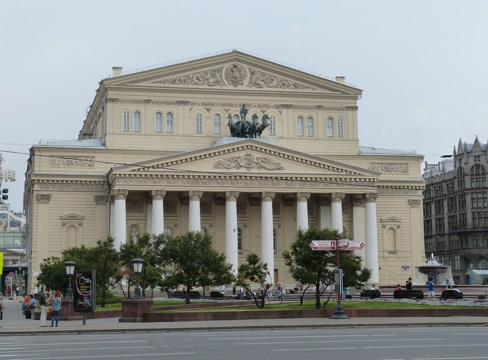 distant view of the Grand Theater in Moscow