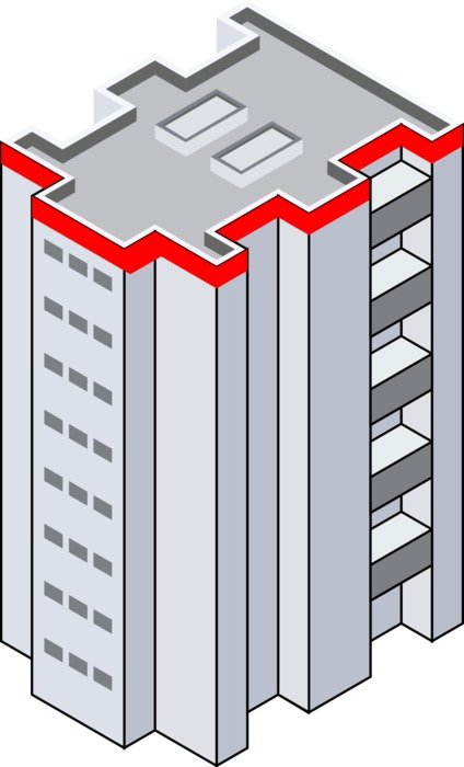 drawing of the business center building