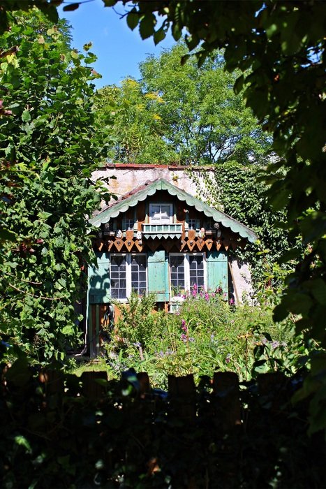 romantic old house in the garden