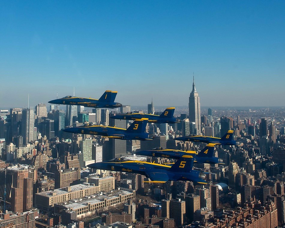 navy blue angels above New York, Unite States