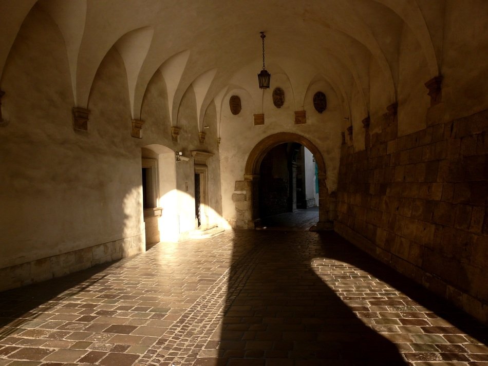 corridor in the castle in poland