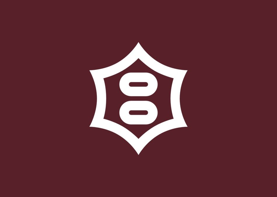 burgundy hexagon flag