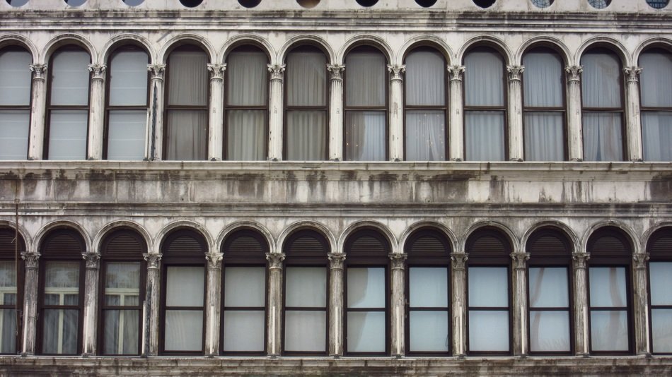 historical facade of a building in Venice, Italy