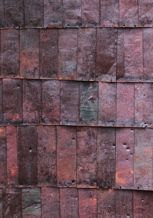 vintage texture metal shingles wall