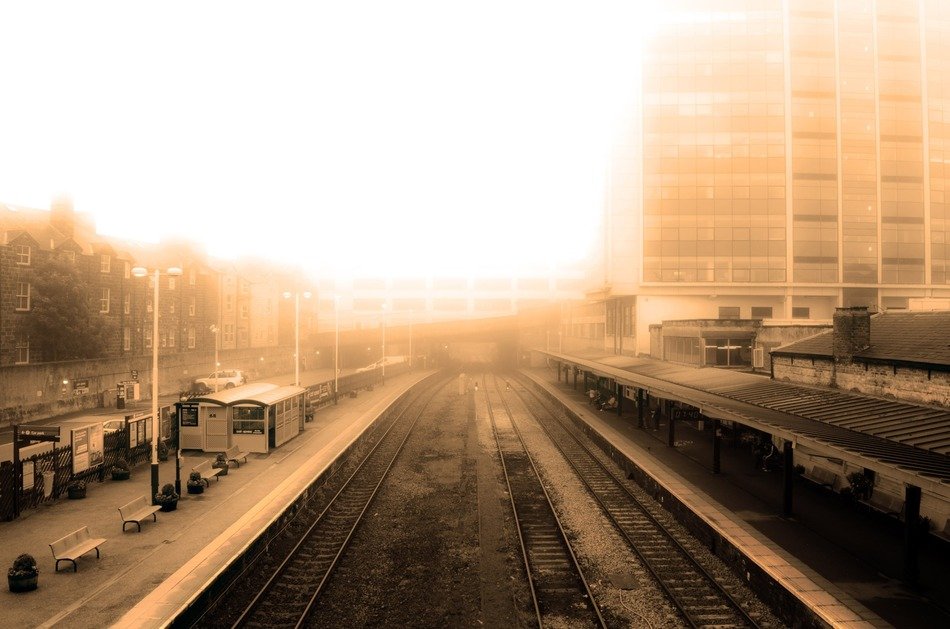 foggy urban