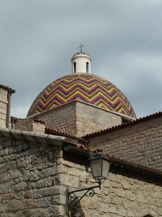 dome over the christian church at cloudy sky background