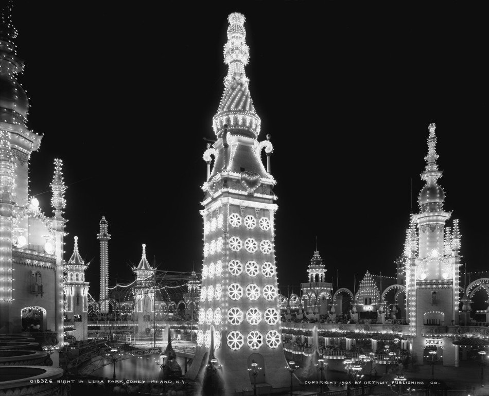 Illumination of amusement park in New York