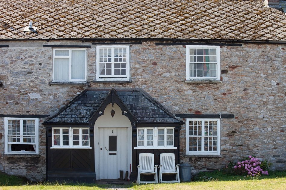 traditional decoration of house in cornwall england