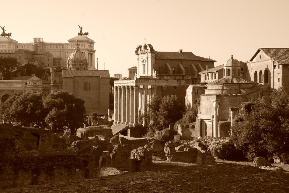 Old photo of Rome in Italy