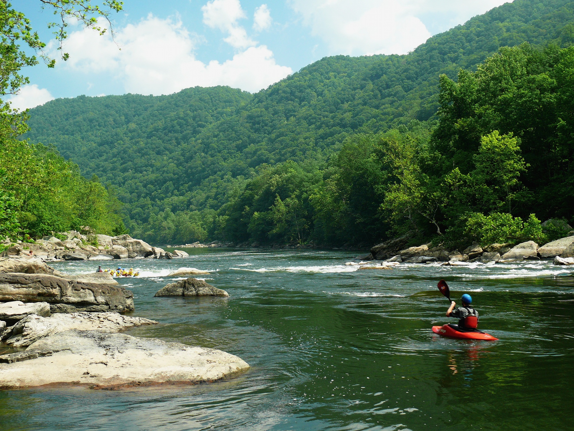 Kayaking sport on the river free image