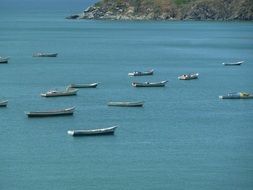 Boats on a blue sea