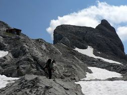 landscape of hikers in steinernes meer