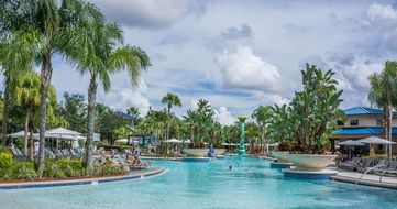 Big swimming Pool in a hotel in Florida