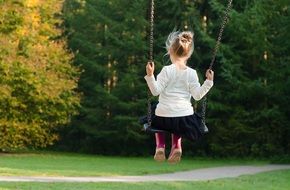 Photo of girl is on a swing