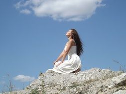 girl white dress