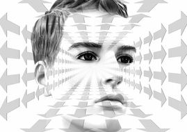 arrows through male face, change, concept drawing