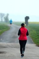 alone jogging girl