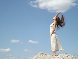 girl on top of the hill