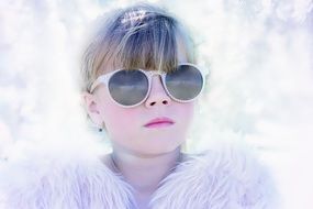portrait of a little girl in sunglasses