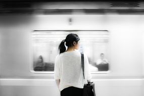 asian girl in subway