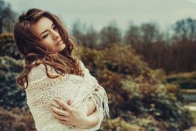 portrait of a romantic pretty girl