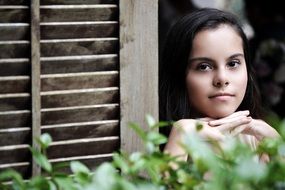 Portrait of girl looking at camera