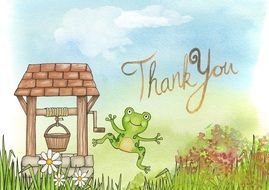 thank you frog card drawing