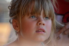 curious child look