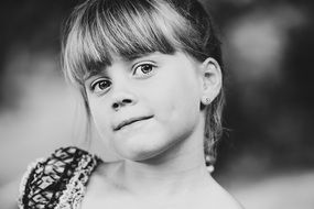 Black and white image of a girl