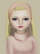 girl beauty happy face drawing