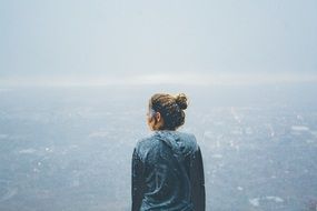 girl in hoodie in winter