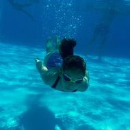 girl swimming in the pool