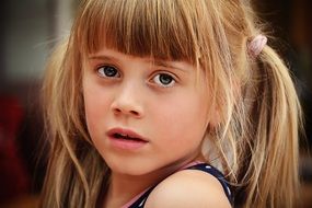 portrait of a blond child girl