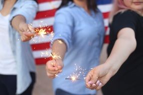 sparklers burning fireworks fire