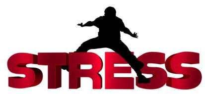 Clipart of stress text and silhouette of man