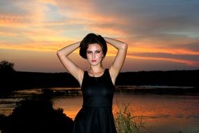 Photo of Beauty girl at the sunset