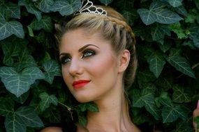 blonde with a crown on her head